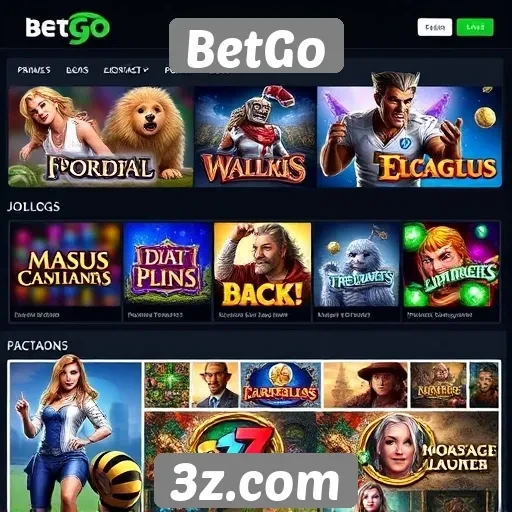 Variedade de jogos disponíveis na plataforma BetGo